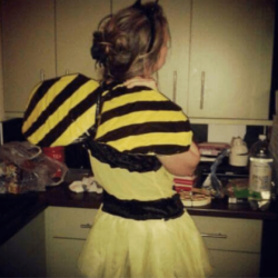 Helen dressed up as a bee