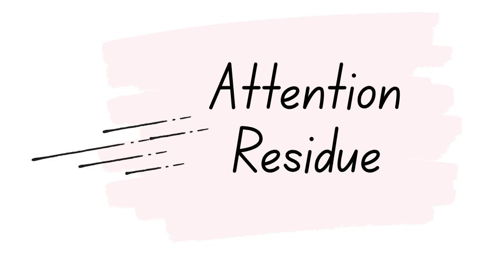 Illustration representing attention residue when switching between unfinished tasks